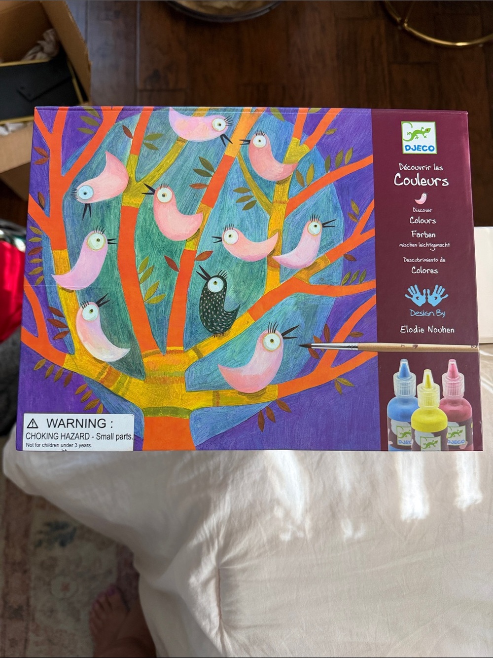 Djeco Discover Colours paint set and art by Elodie Nouhen